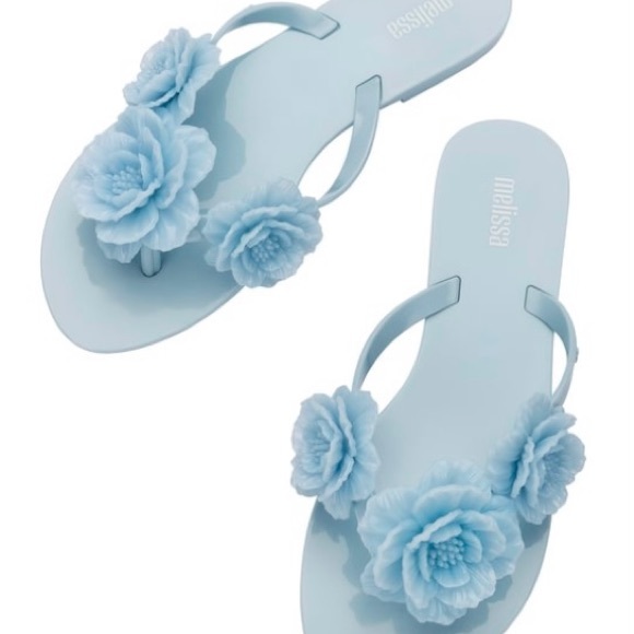 Melissa Harmonic Springtime Flip Flop Blue - Picture 3 of 6